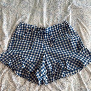 Olivaceous Gingham Tie Waist Skort